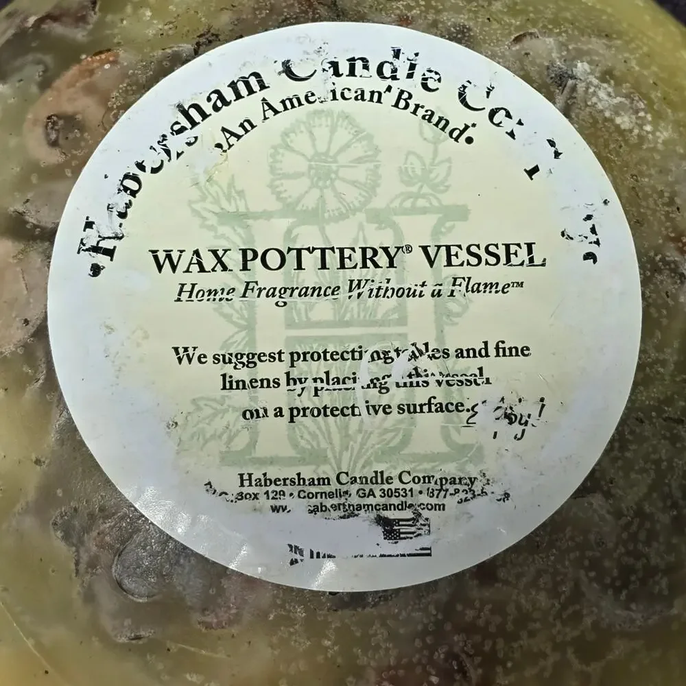 Habersham Candle Co Wax Pottery Vessel Scented Flameless Home Fragrance Decor